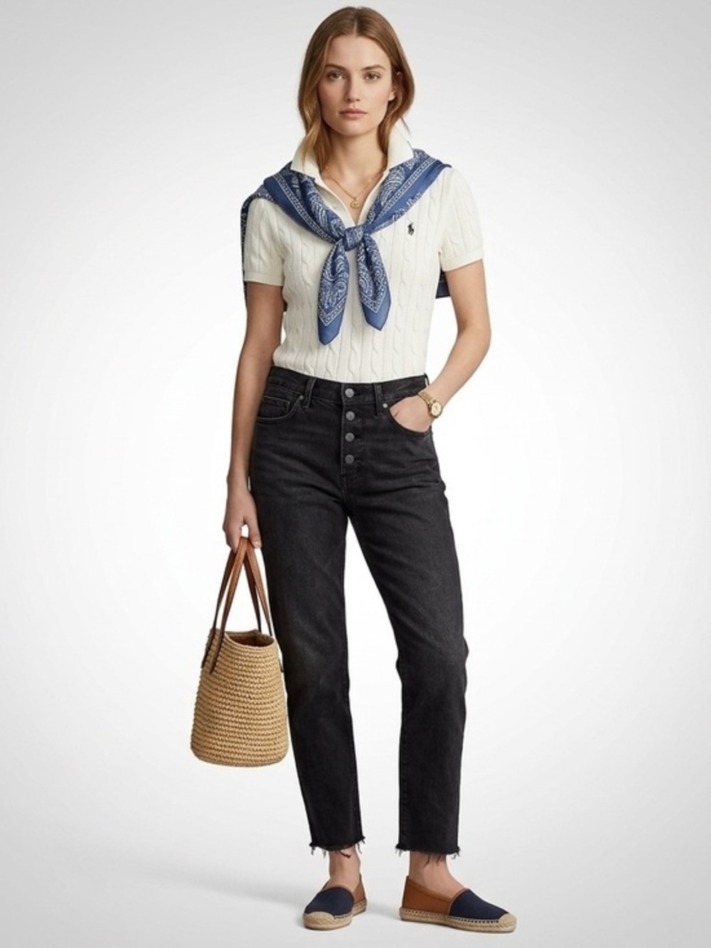 Zara Highrise Black Exposed Buttons Ankle Jeans Size 4 Cotton